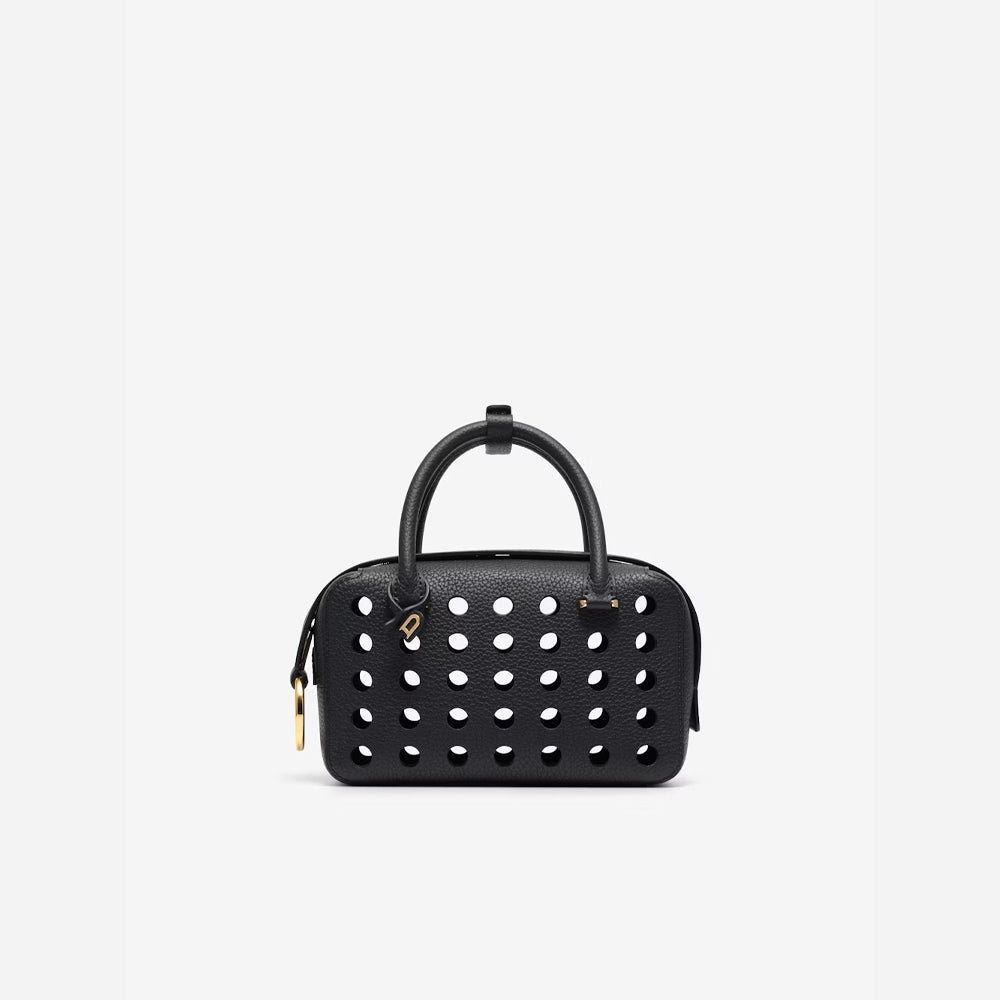 【大人気♪ミラノ直送】DELVAUX Cool Box Mini Airess Black Delvaux Cool Box Mini Airess in Taurillon Soft (Black)