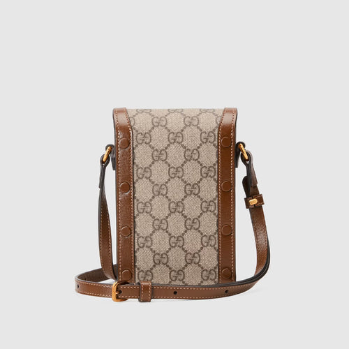 Hong Kong Stock - Gucci Horsebit 1955 mini bag (Beige and ebony GG supreme canvas)