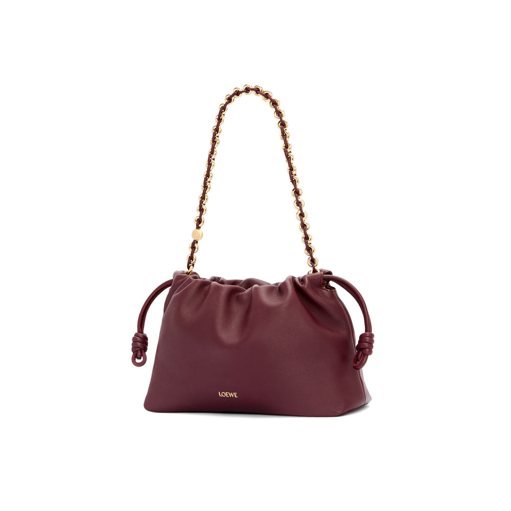 Loewe Medium Flamenco purse in mellow nappa lambskin (Dark Burgundy)