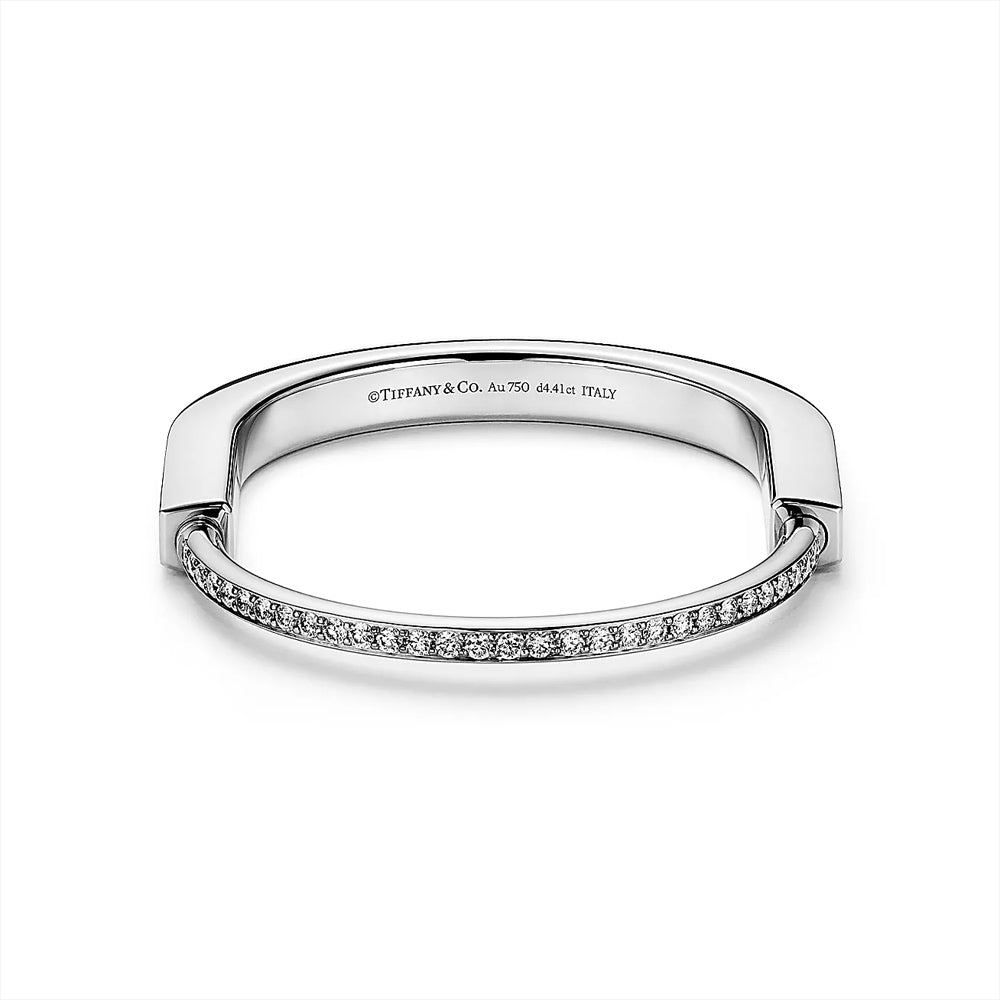 Tiffany & Co. Tiffany Lock 白金密鑲鑽石手鐲