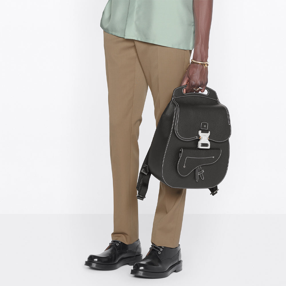 Dior Gallop Backpack (Black Grained Calfskin)