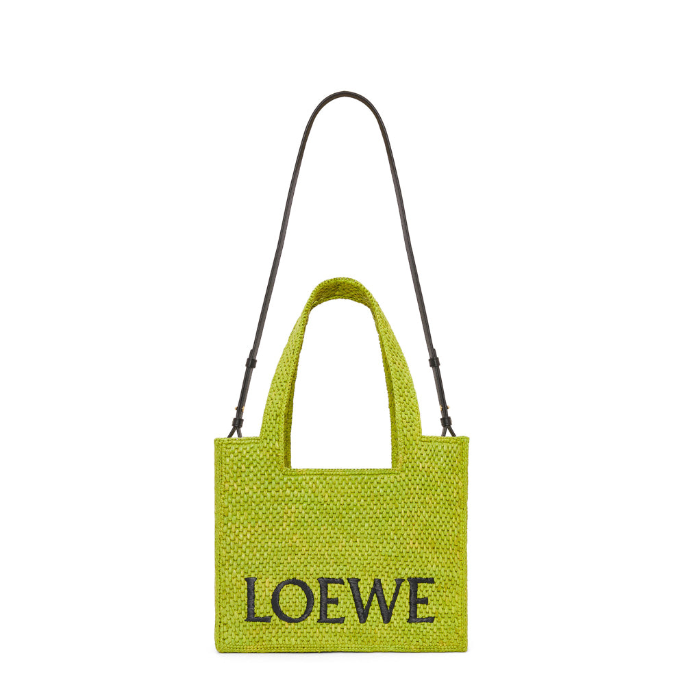 Loewe Medium LOEWE Font Tote in raffia (Meadow Green)