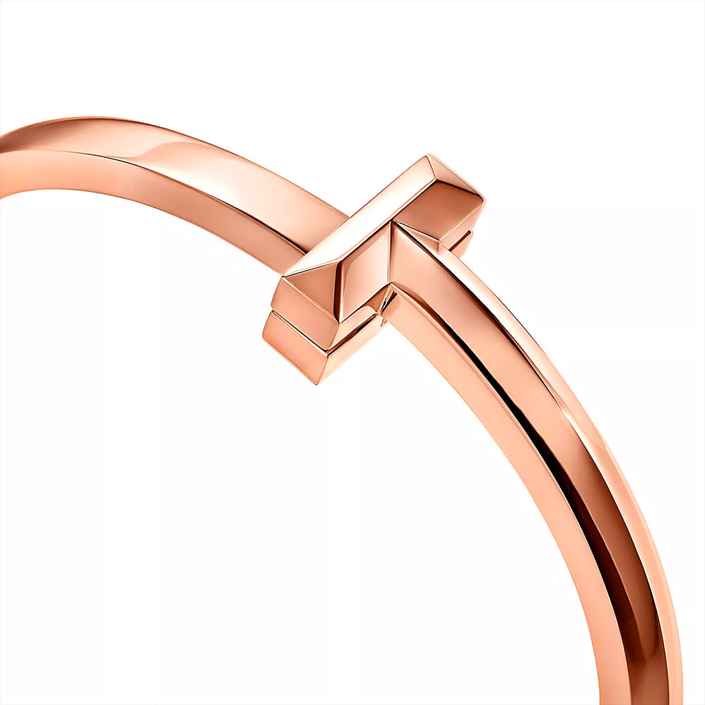 Tiffany & Co. Tiffany T T1 玫瑰金鉸鏈寬手鐲