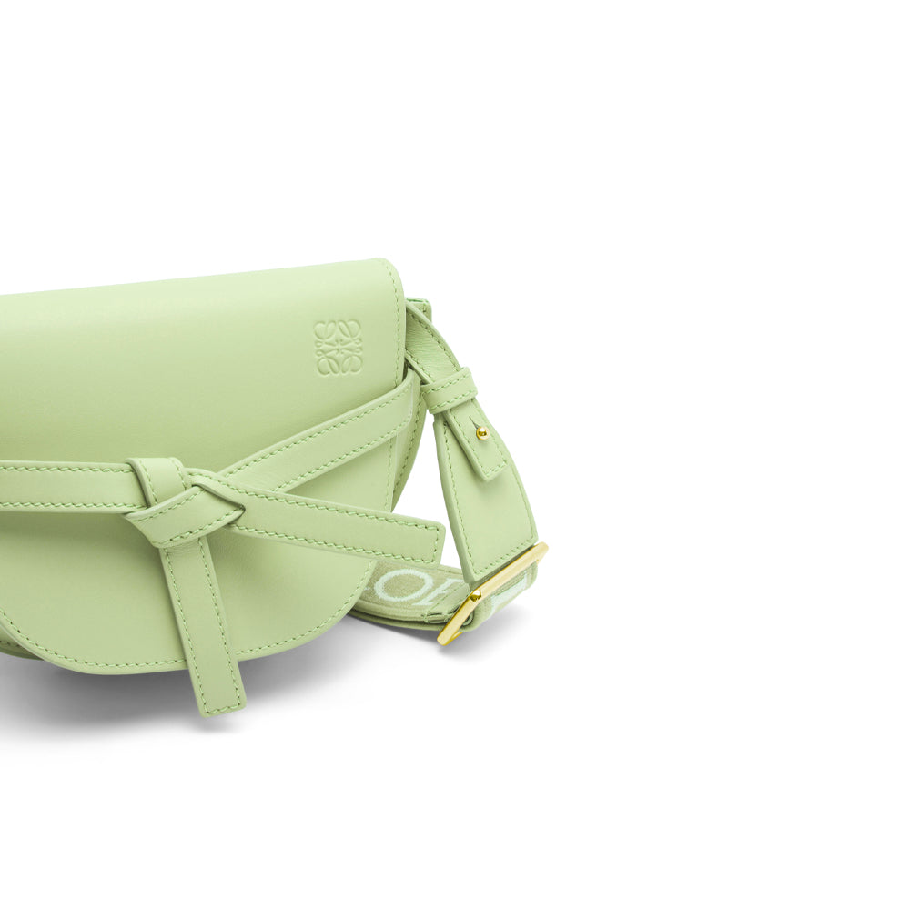 Hong Kong Stock - Loewe Mini Gate Dual bag in soft calfskin and jacquard (Light Pale Green)