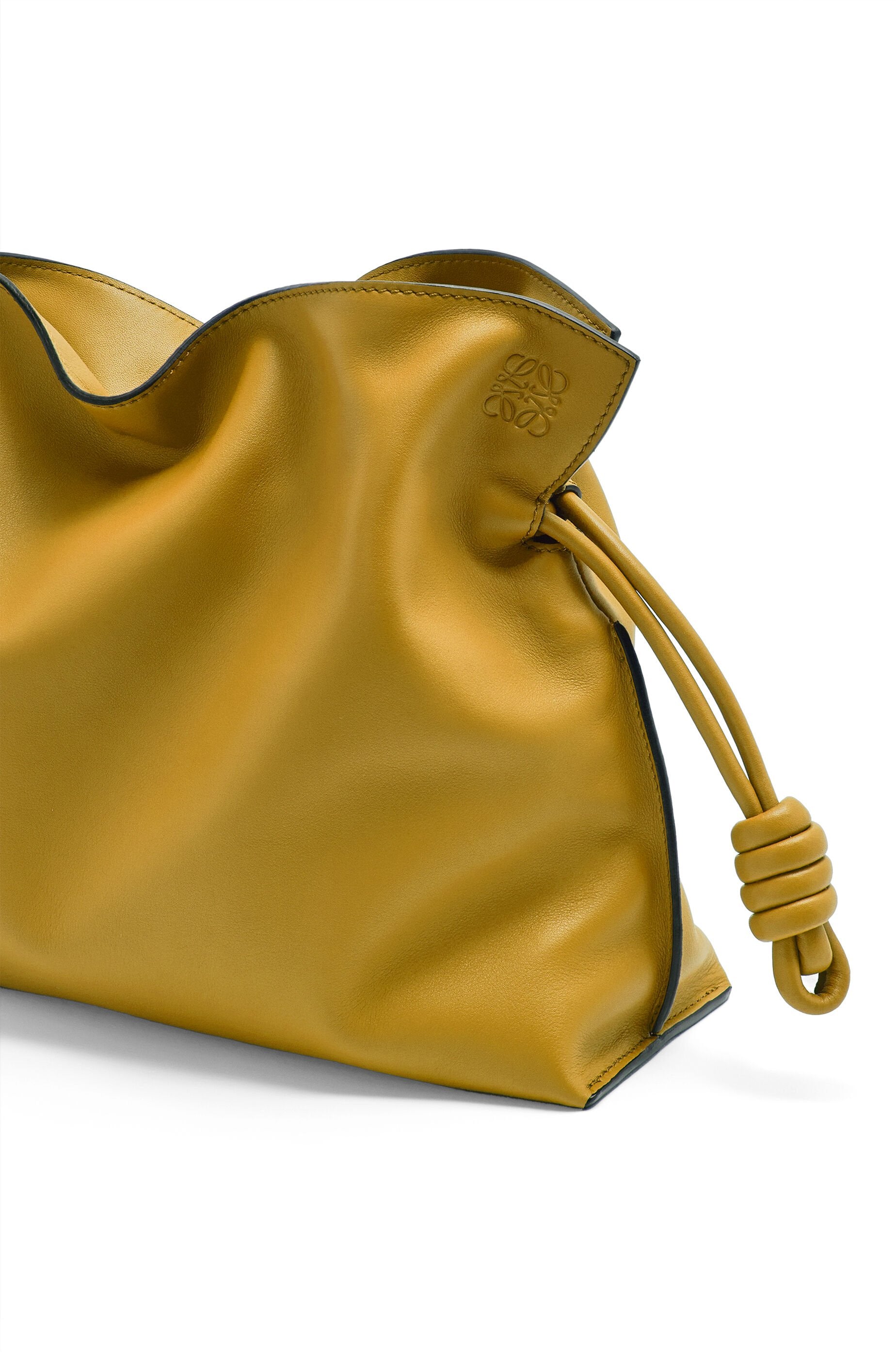 Loewe Medium Flamenco clutch in nappa calfskin (Colour: Ochre)