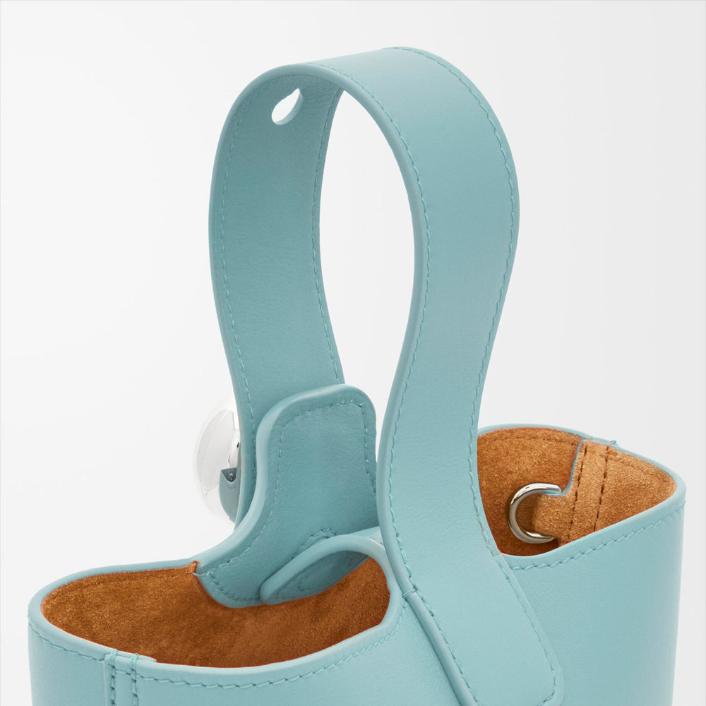 Loewe Mini Pebble bucket in smooth calfskin (Water)