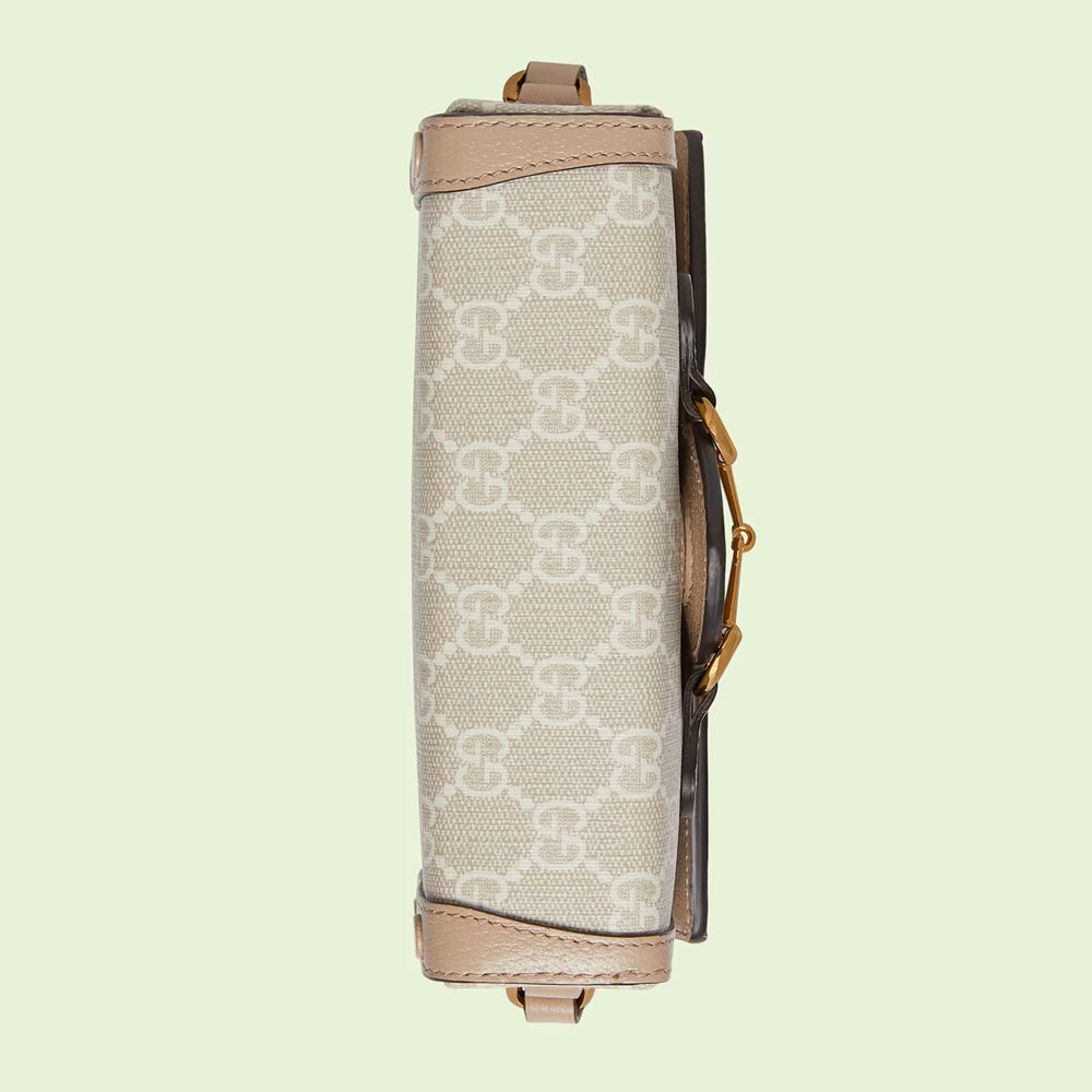 Hong Kong Stock - Gucci Horsebit 1955 mini bag (Beige and white GG Supreme canvas)