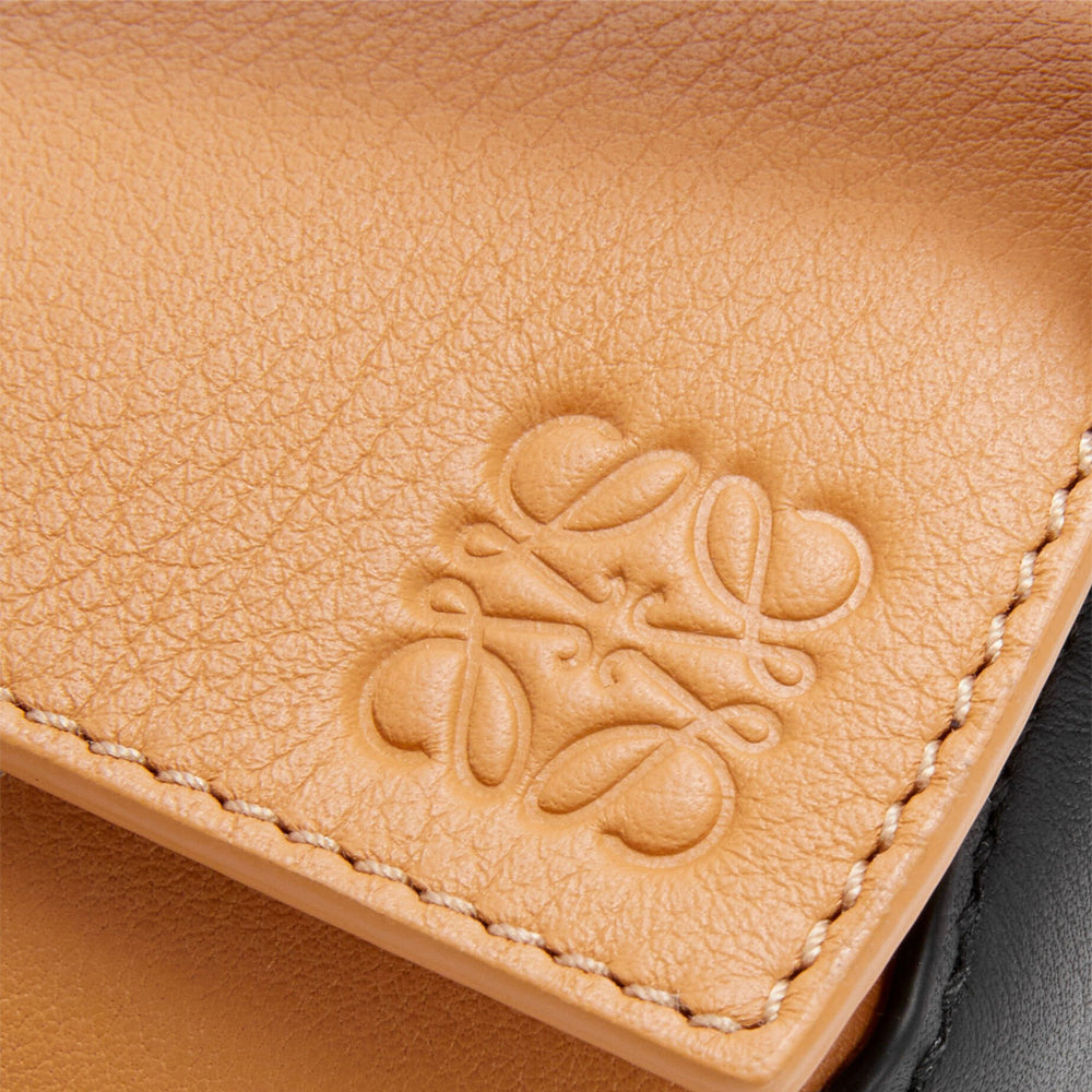 Loewe Mini Puzzle bag in classic calfskin (Warm Desert/Black)