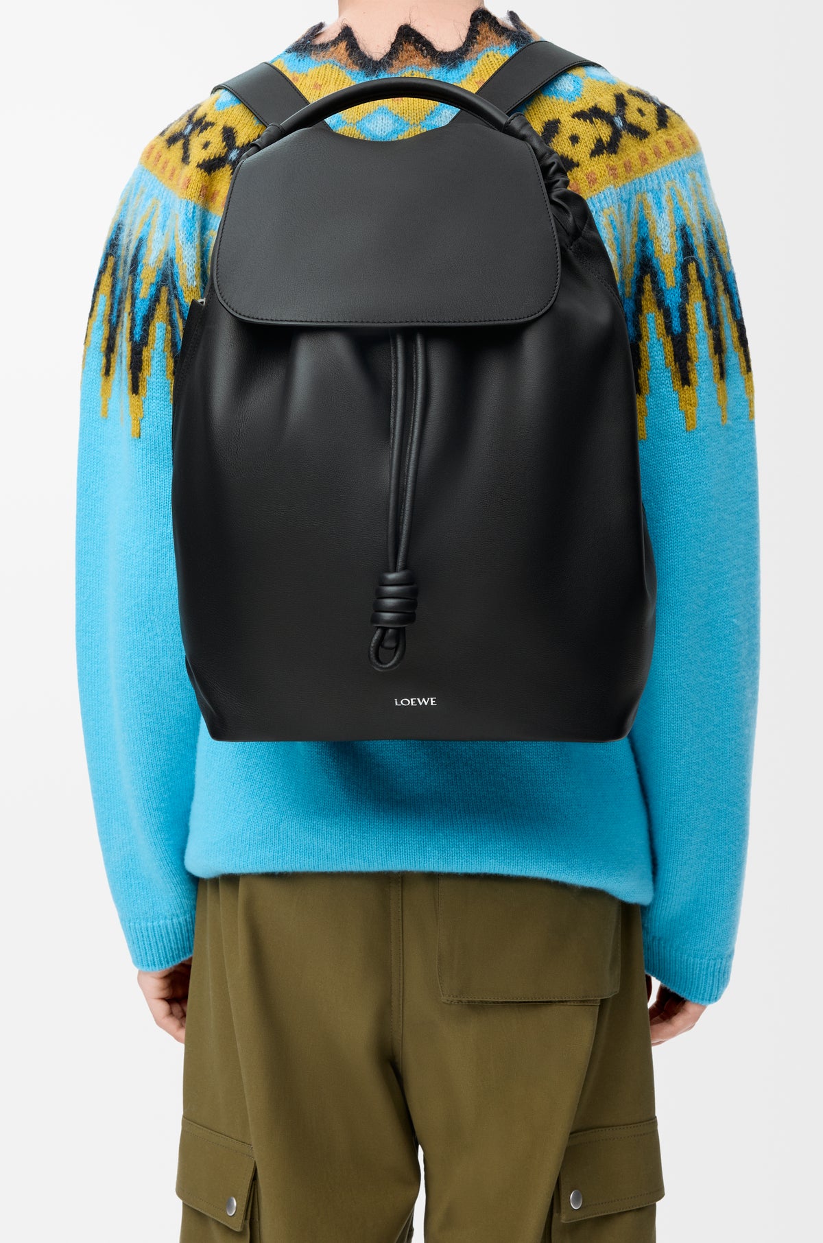 Loewe Flamenco backpack in shiny supple calfskin (Black)