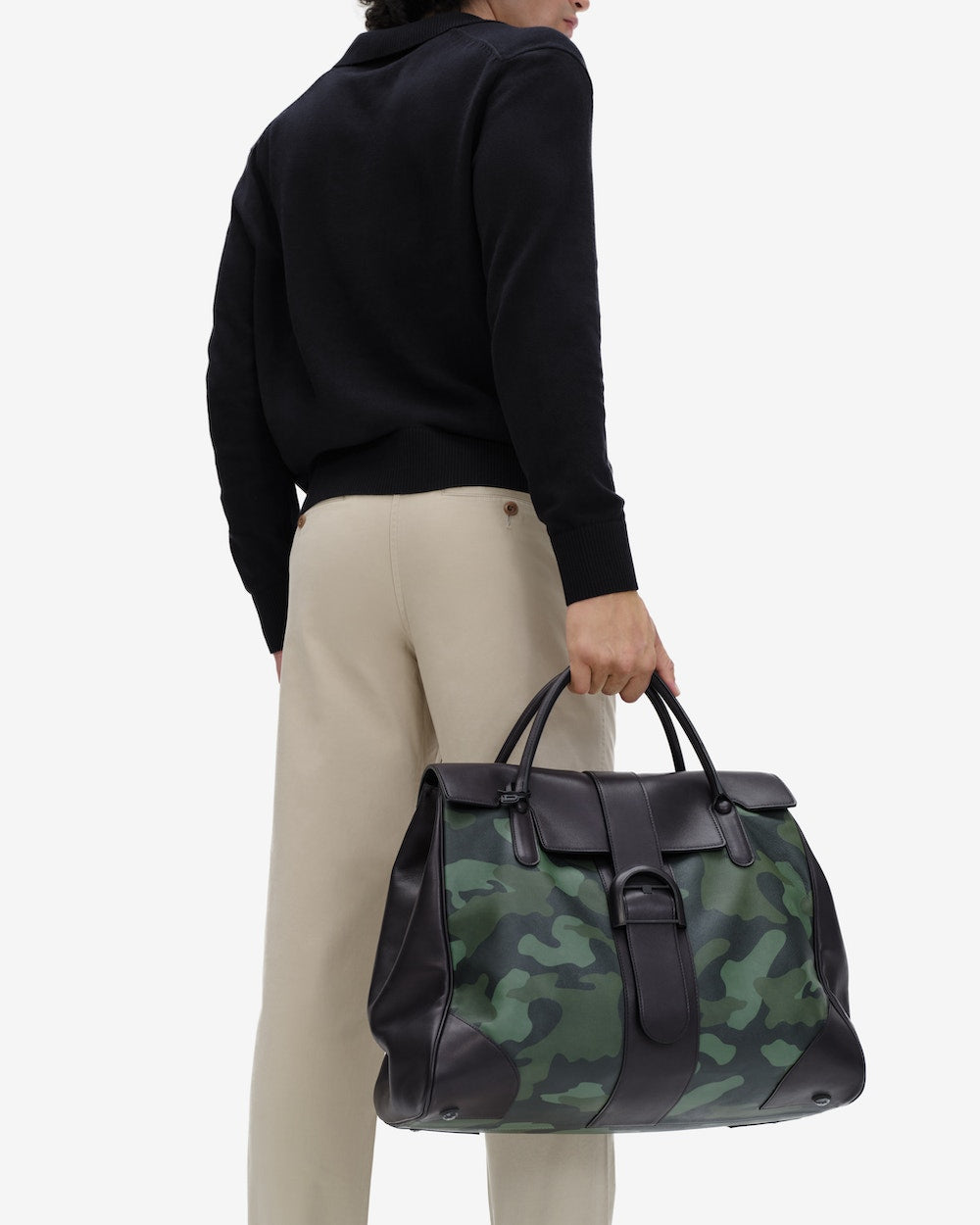 Delvaux L'XXL in Dream Calf (Kaki - Black)