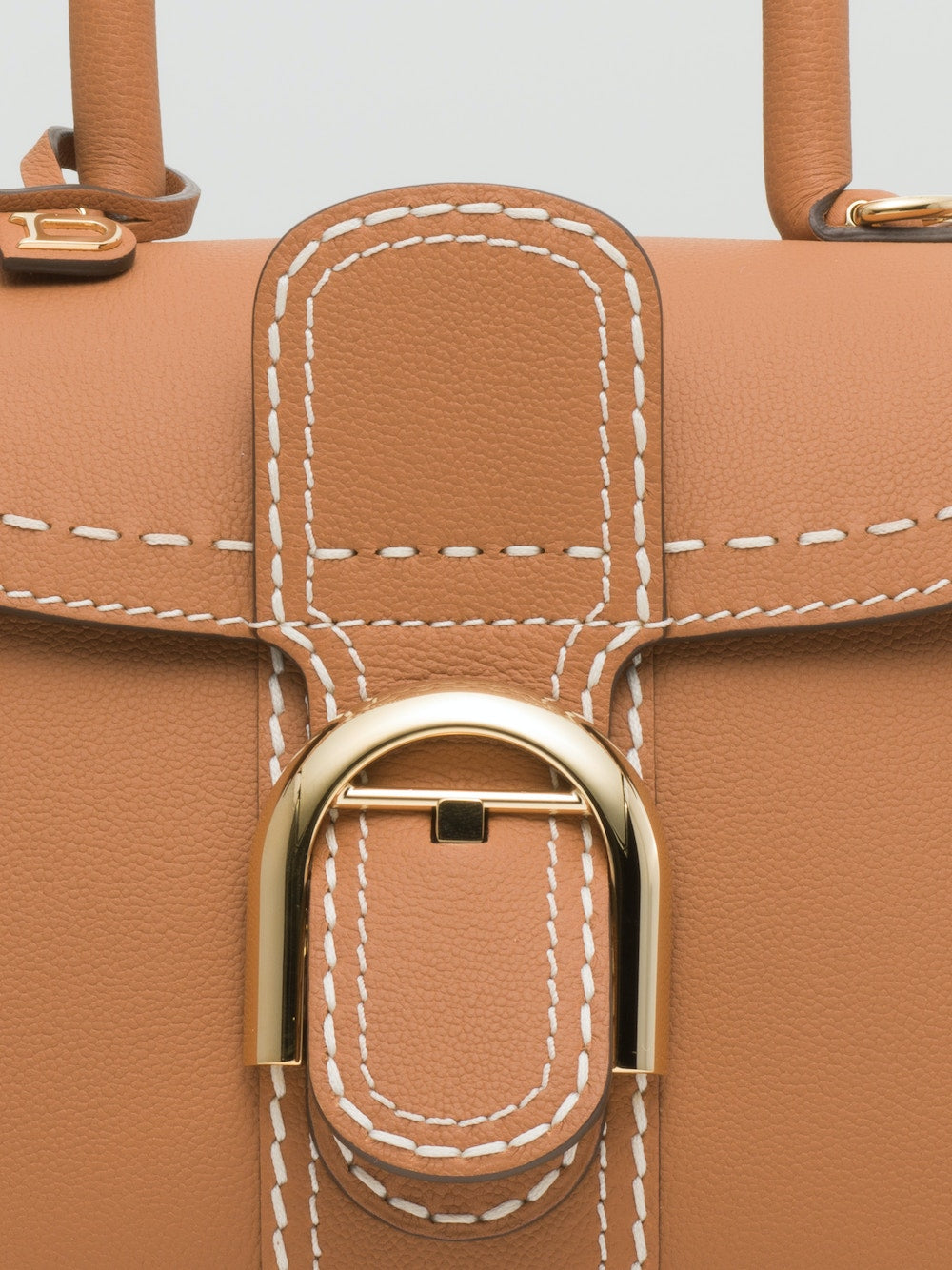 Delvaux Brillant Mini Surpiqué in Rodeo Calf (Vegetal - Ivory)