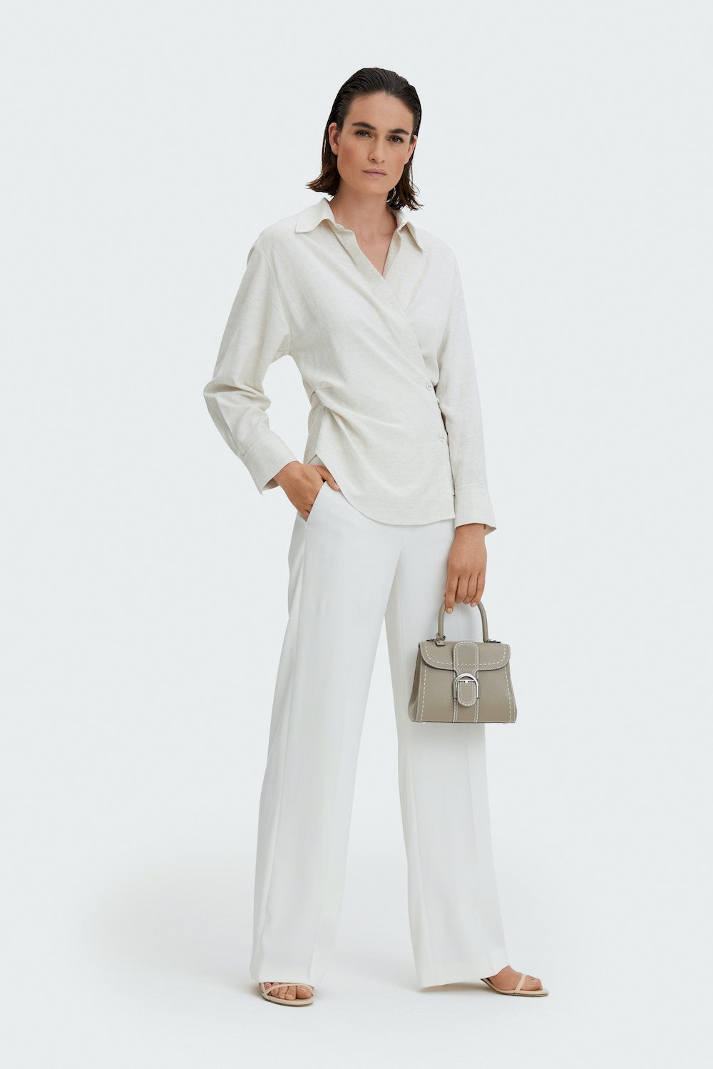 Delvaux Brillant Mini Surpiqué in Rodeo Calf (Tourterelle I