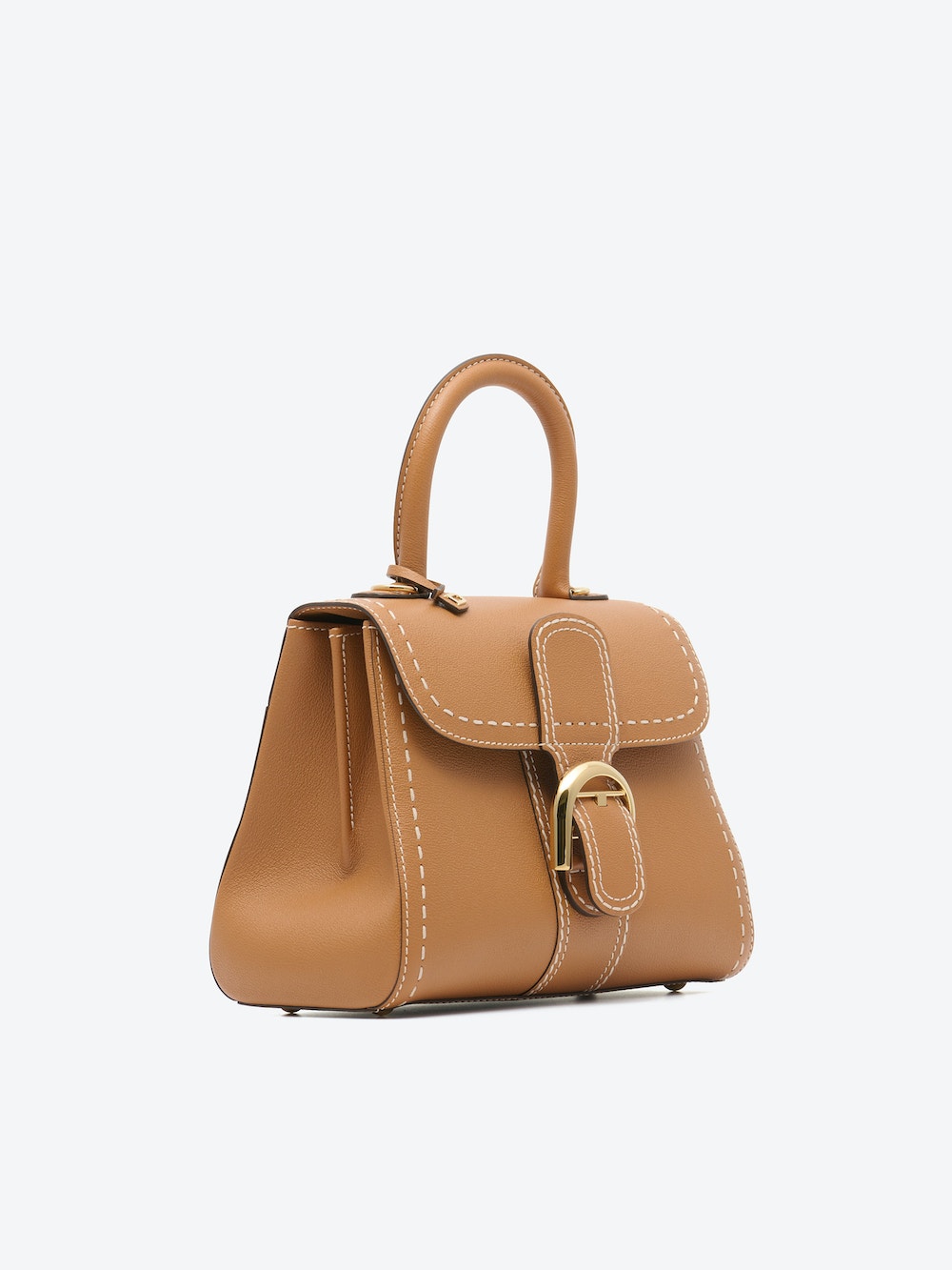 Delvaux Brillant PM Surpiqué Rodeo 小牛皮（植物色 - 象牙色）