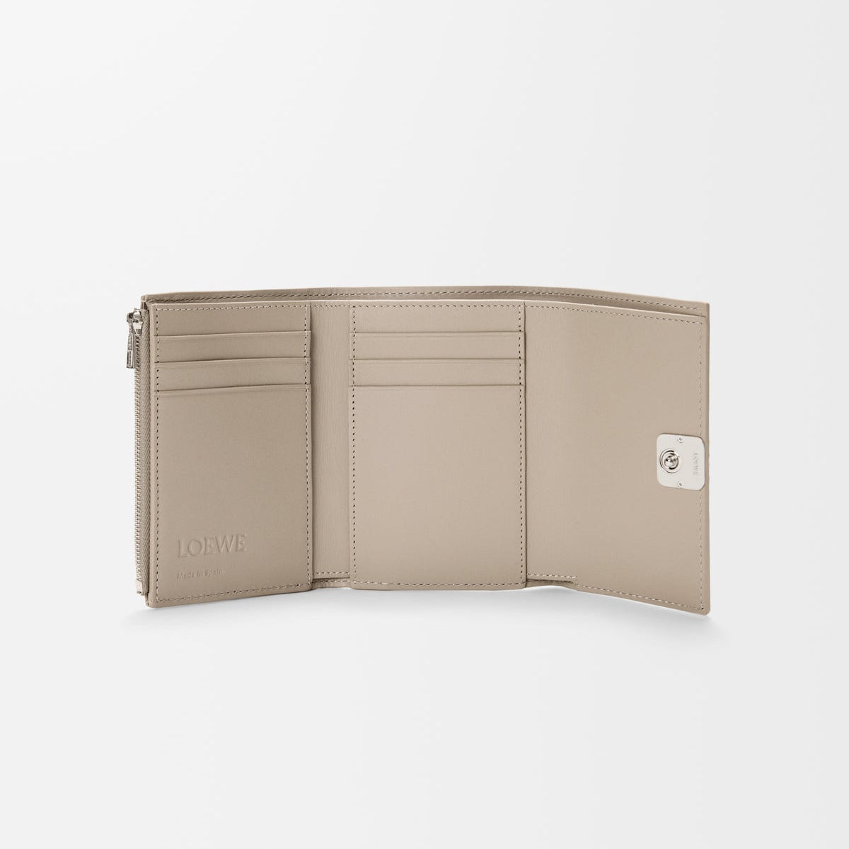 Loewe Anagram small vertical wallet in pebble grained calfskin (Taupe)
