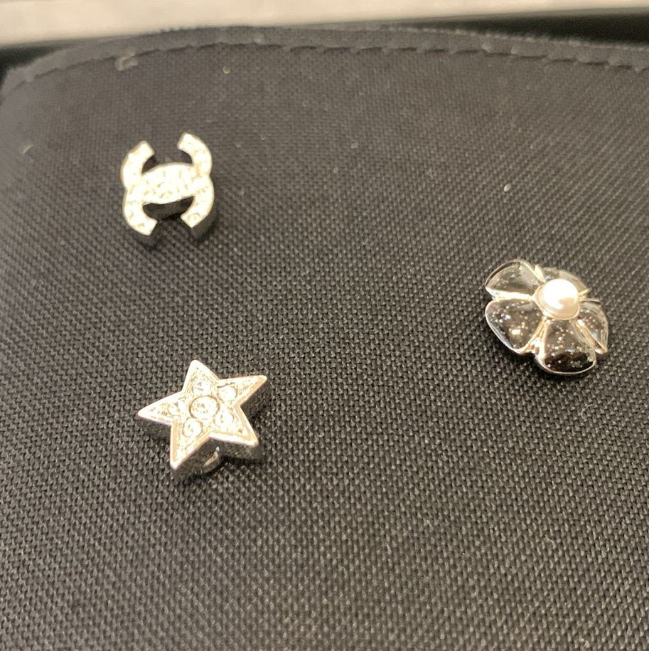 Chanel Mini CC Logo Star Stud Earrings 3 Pieces ABG901