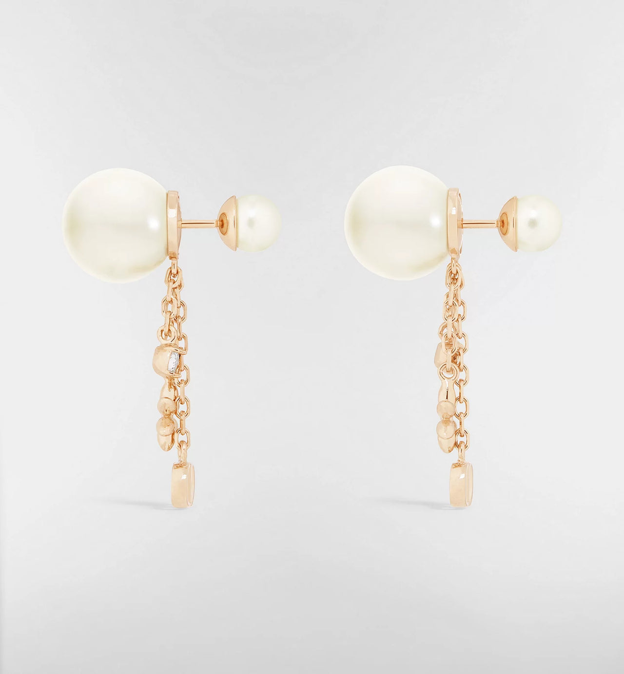 Dior Tribales Earrings (Pale Gold-Finish Metal, White Resin Pearls and Silver-Tone Crystals)