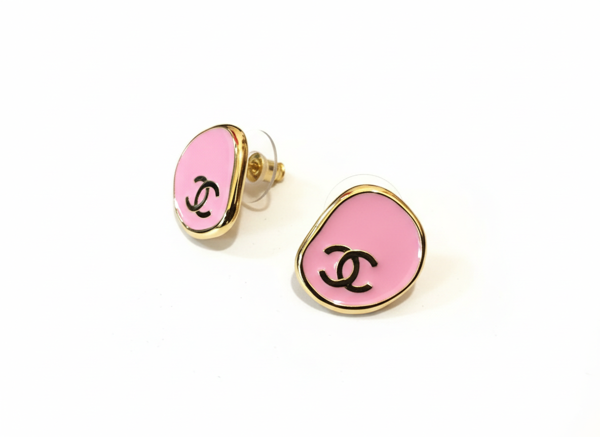 Hong Kong Stock - Chanel CC Logo Pink Earrings
