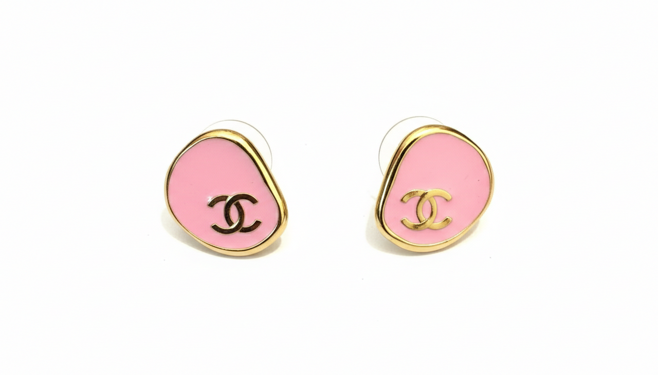 Hong Kong Stock - Chanel CC Logo Pink Earrings