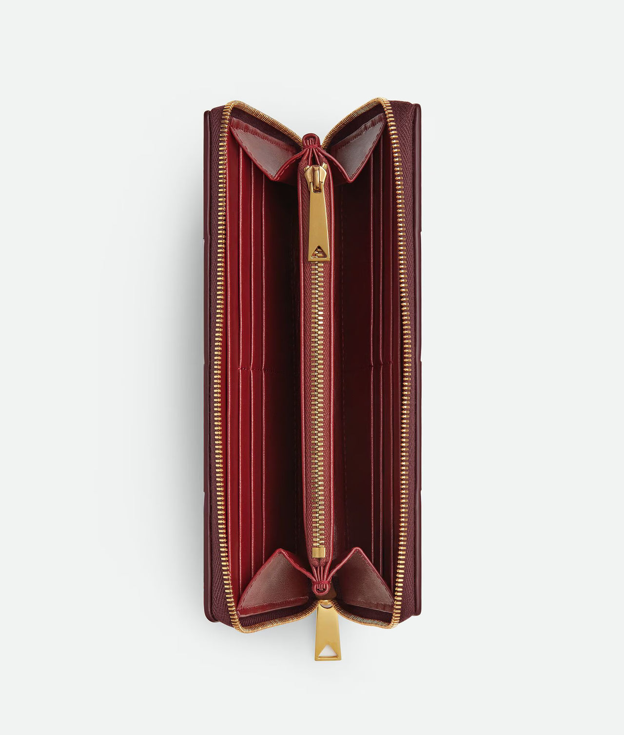 Bottega Veneta Cassette Zip Around Wallet (Madder Brown/Rosewood)