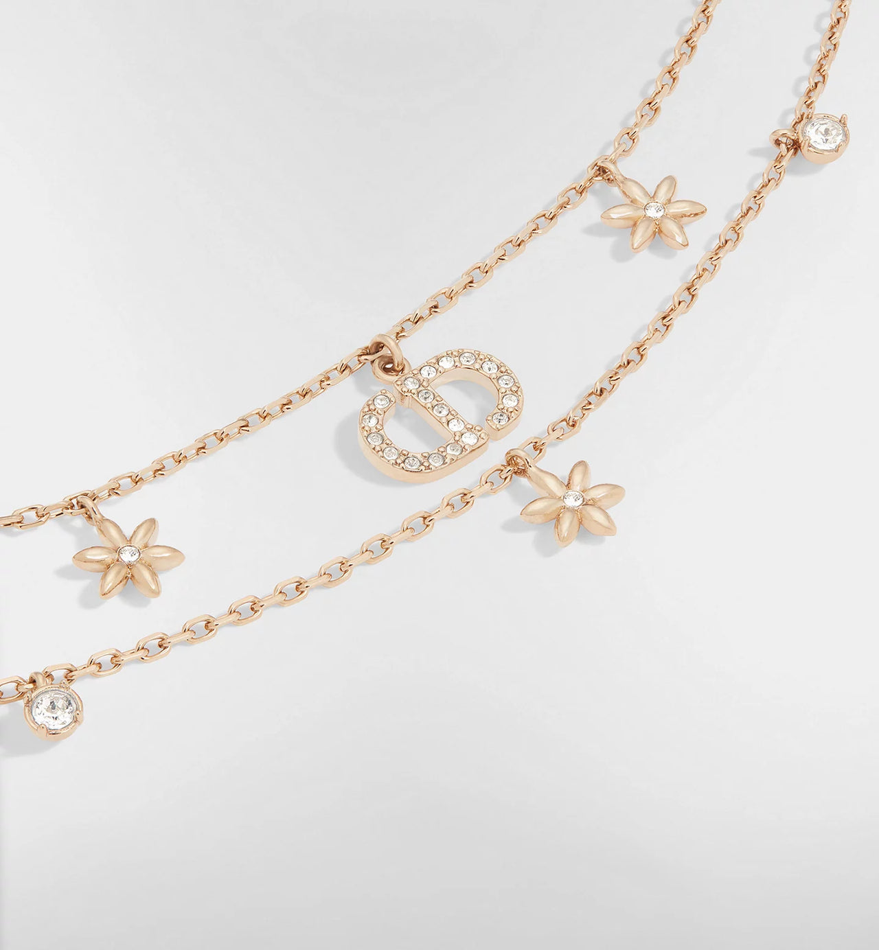 Dior Petit CD Daisy Necklace (Pale Gold-Finish Metal and Silver-Tone Crystals)