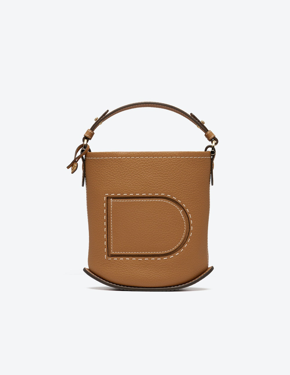 Delvaux Pin Mini Bucket Surpiqué in Taurillon Soft (Vegetal - Ivory)