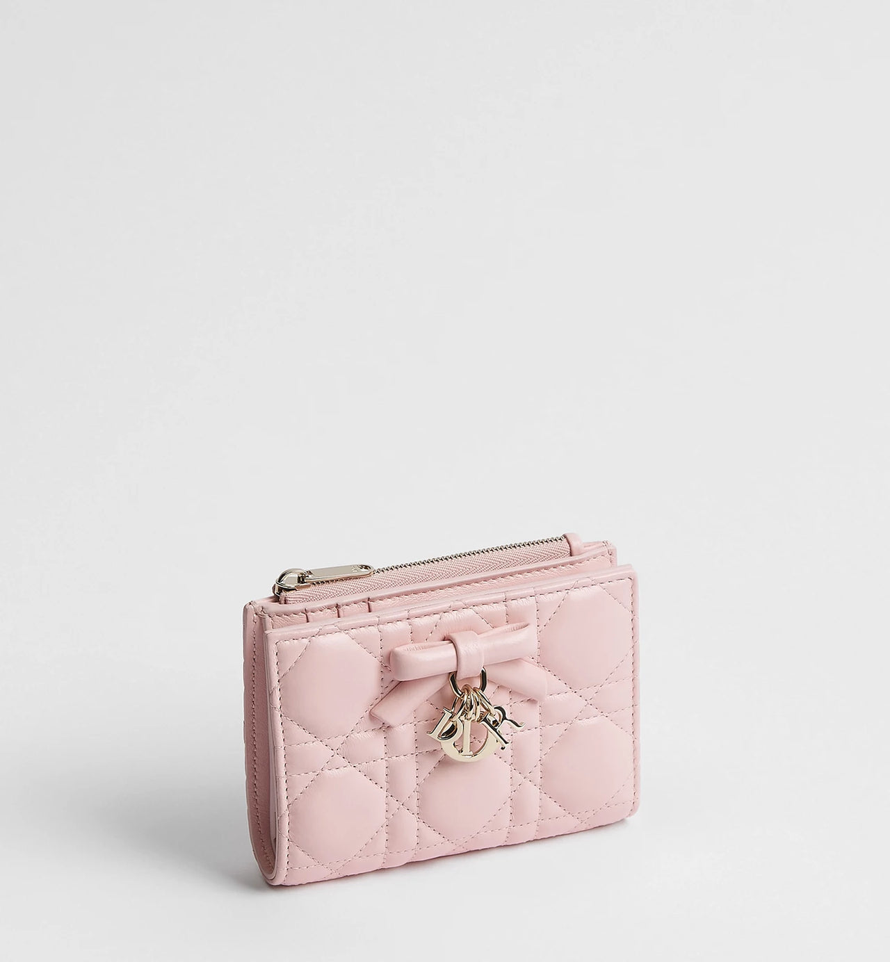 Dior Lady Dior Dahlia Wallet (Rose Soupir Cannage Lambskin)