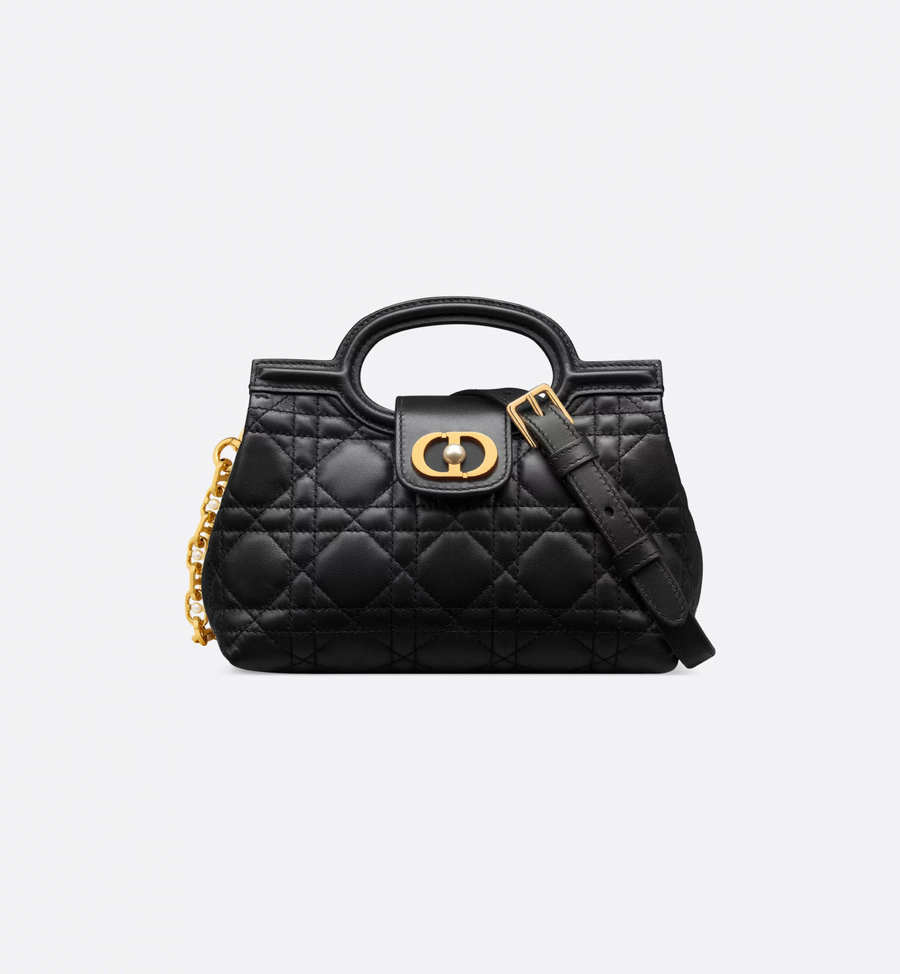 Dior Jolie Top Handle Mini Bag (Black Cannage Lambskin)