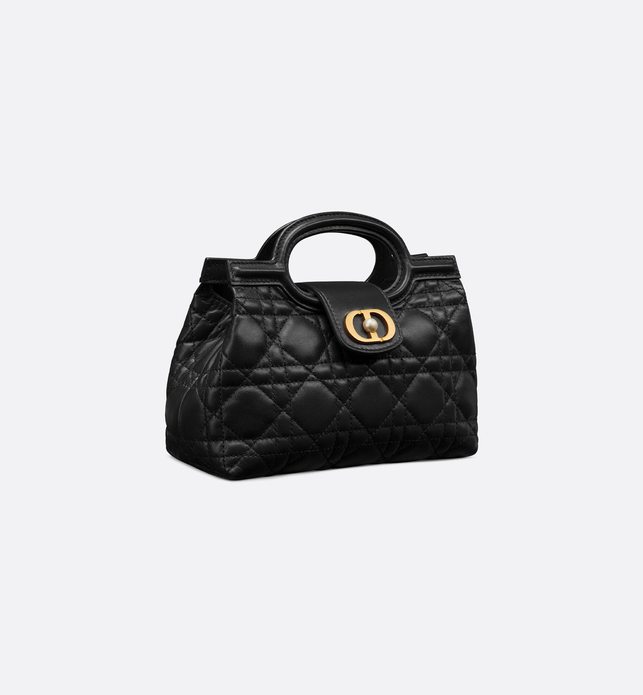 Dior Jolie Top Handle Mini Bag (Black Cannage Lambskin)