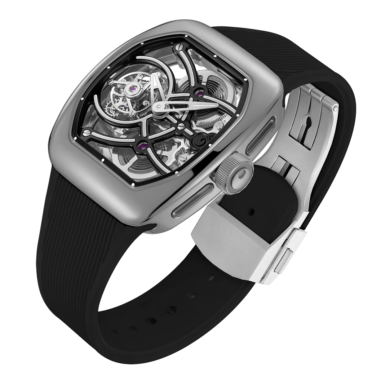 ZEROO T9-02 UFO FULL SKELETON AUTOMATIC TOURBILLON (Color:ZT009-ZT009-02SSBK)