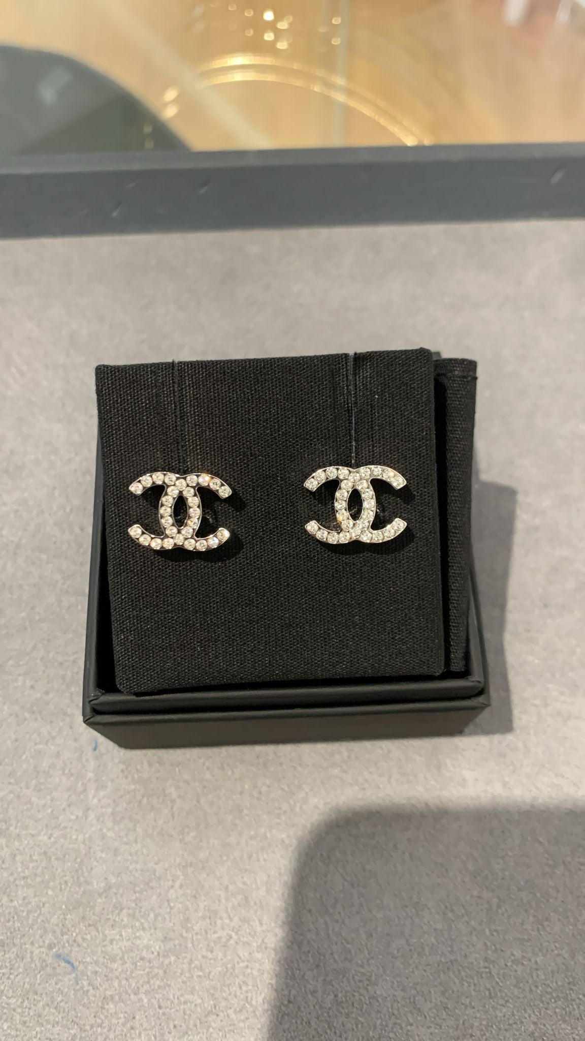 Hong Kong Stock - Chanel CC Logo Crystal Earrings ABE835