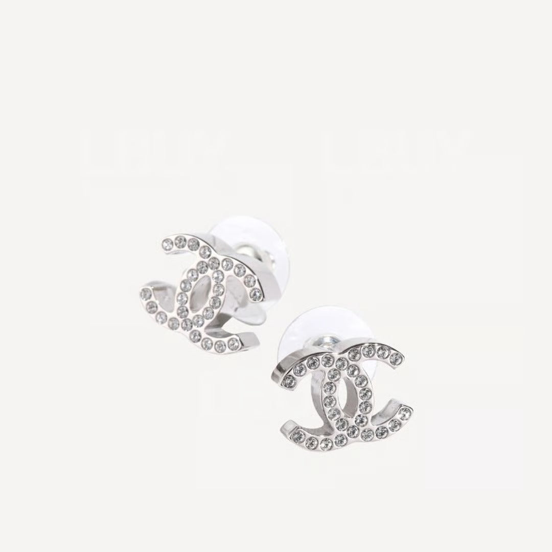 Hong Kong Stock - Chanel CC Logo Crystal Earrings ABE835