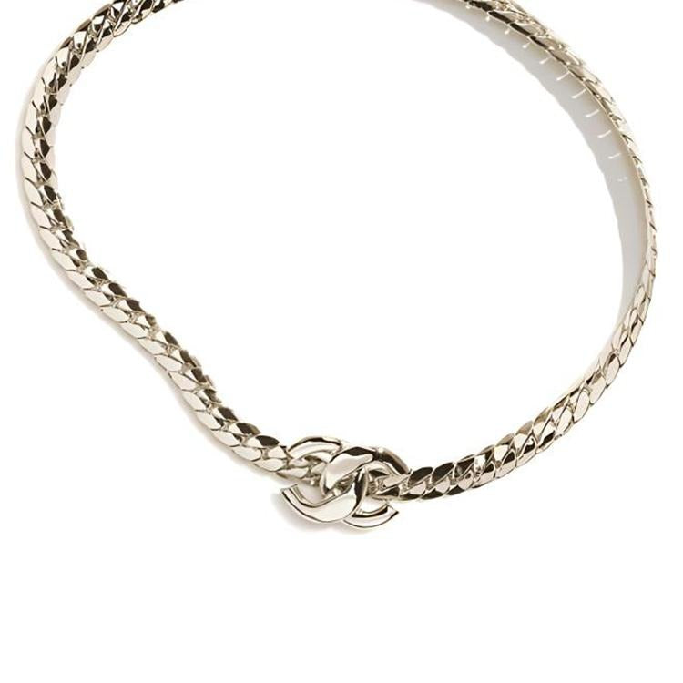 Hong Kong Stock - Chanel CC Logo Silver Necklace ABF673