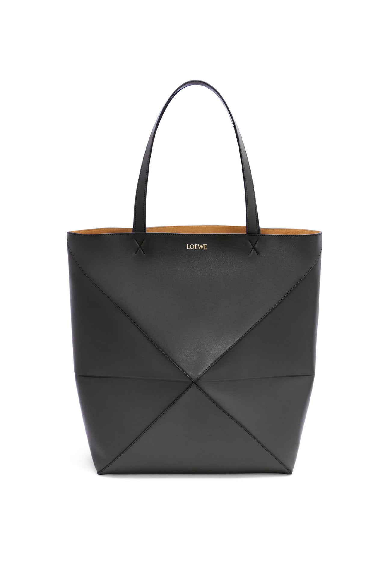 Loewe Large Puzzle Fold Tote in shiny calfskin (Colour: Black)
