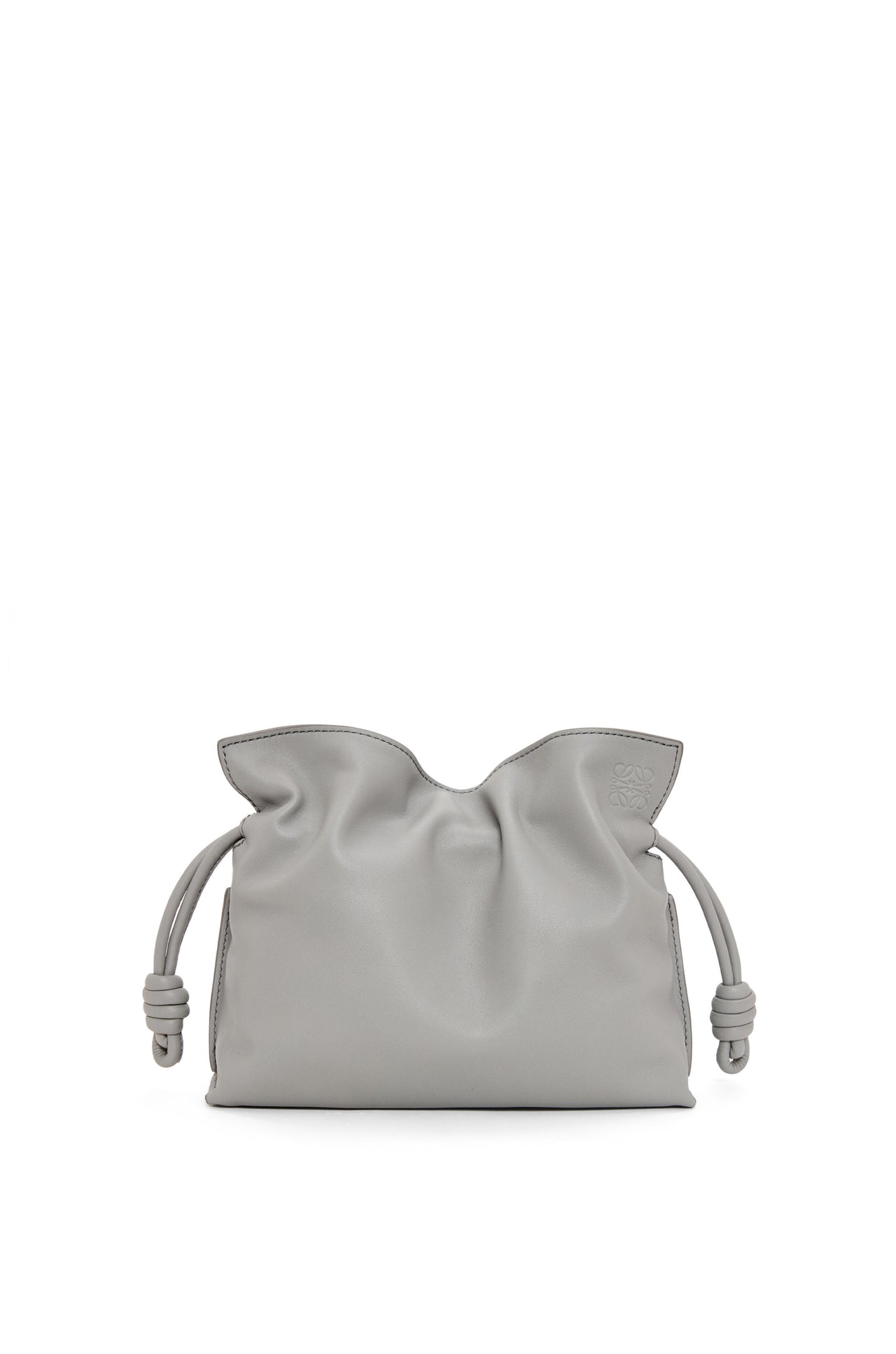 Loewe Mini Flamenco clutch in nappa calfskin (Pearl Grey)