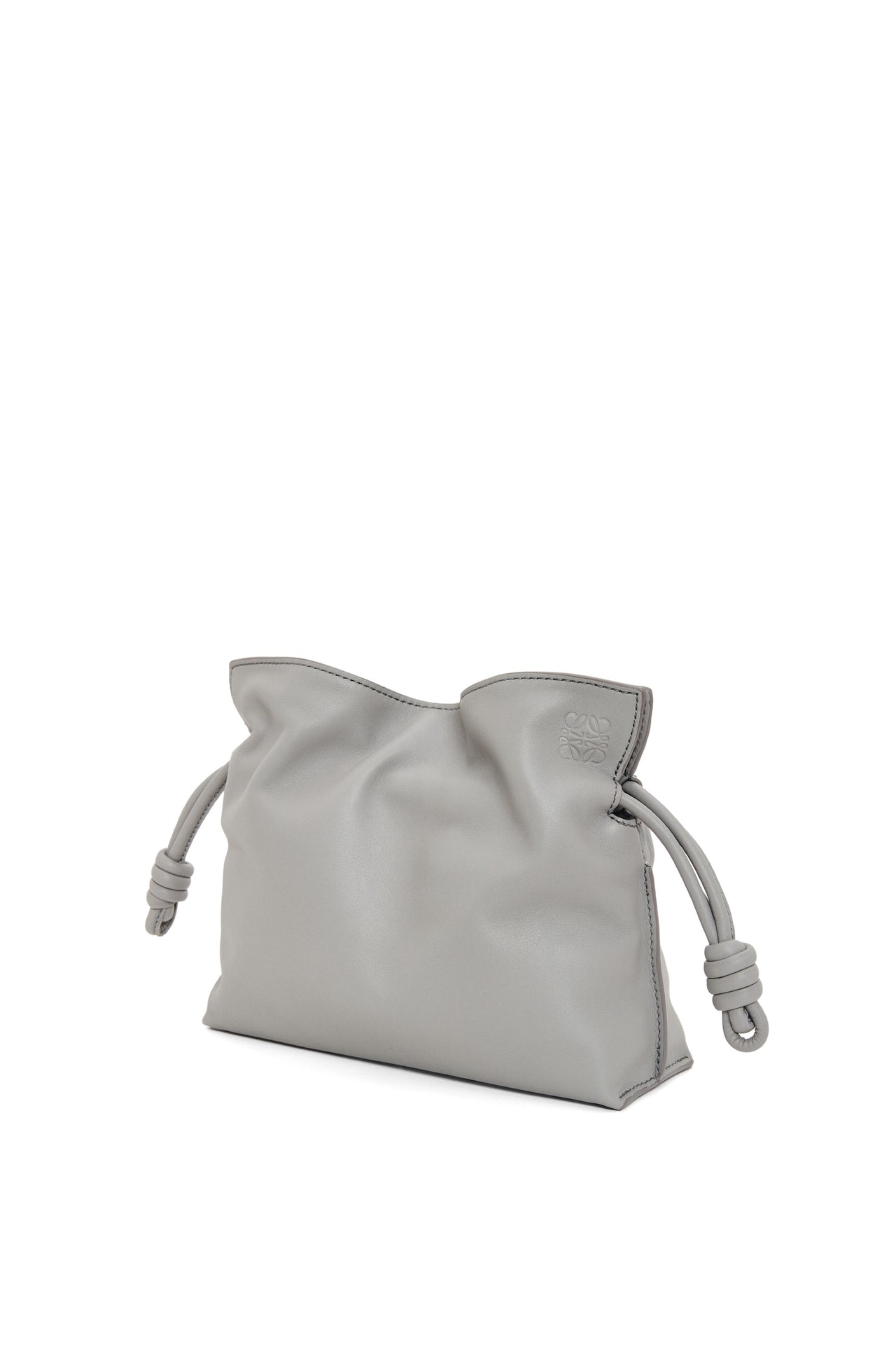 Loewe Mini Flamenco clutch in nappa calfskin (Pearl Grey)