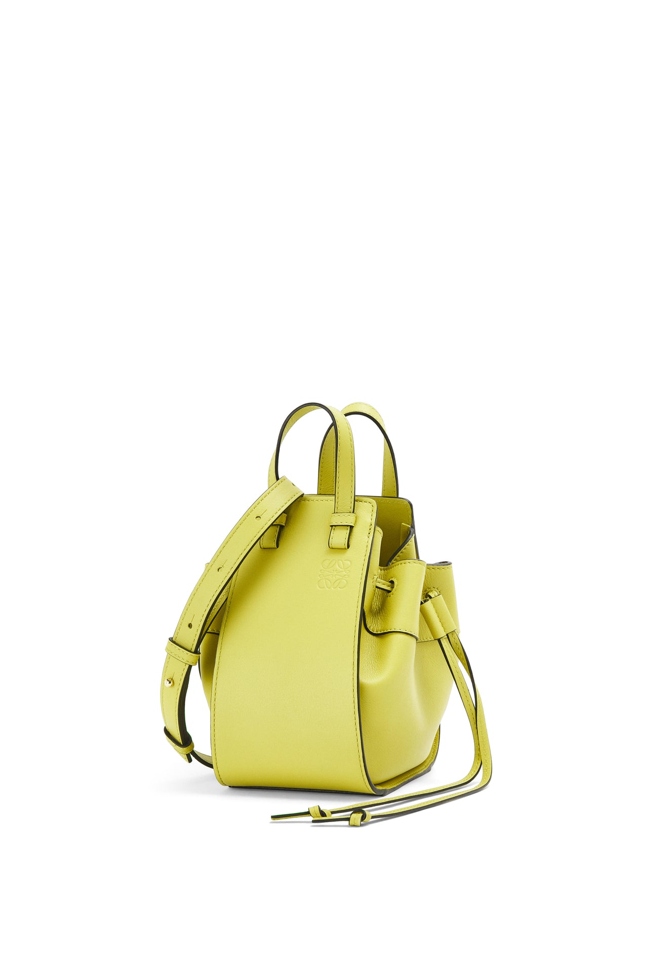 Loewe Mini Hammock drawstring in classic calfskin  (Colour: Lime Yellow)