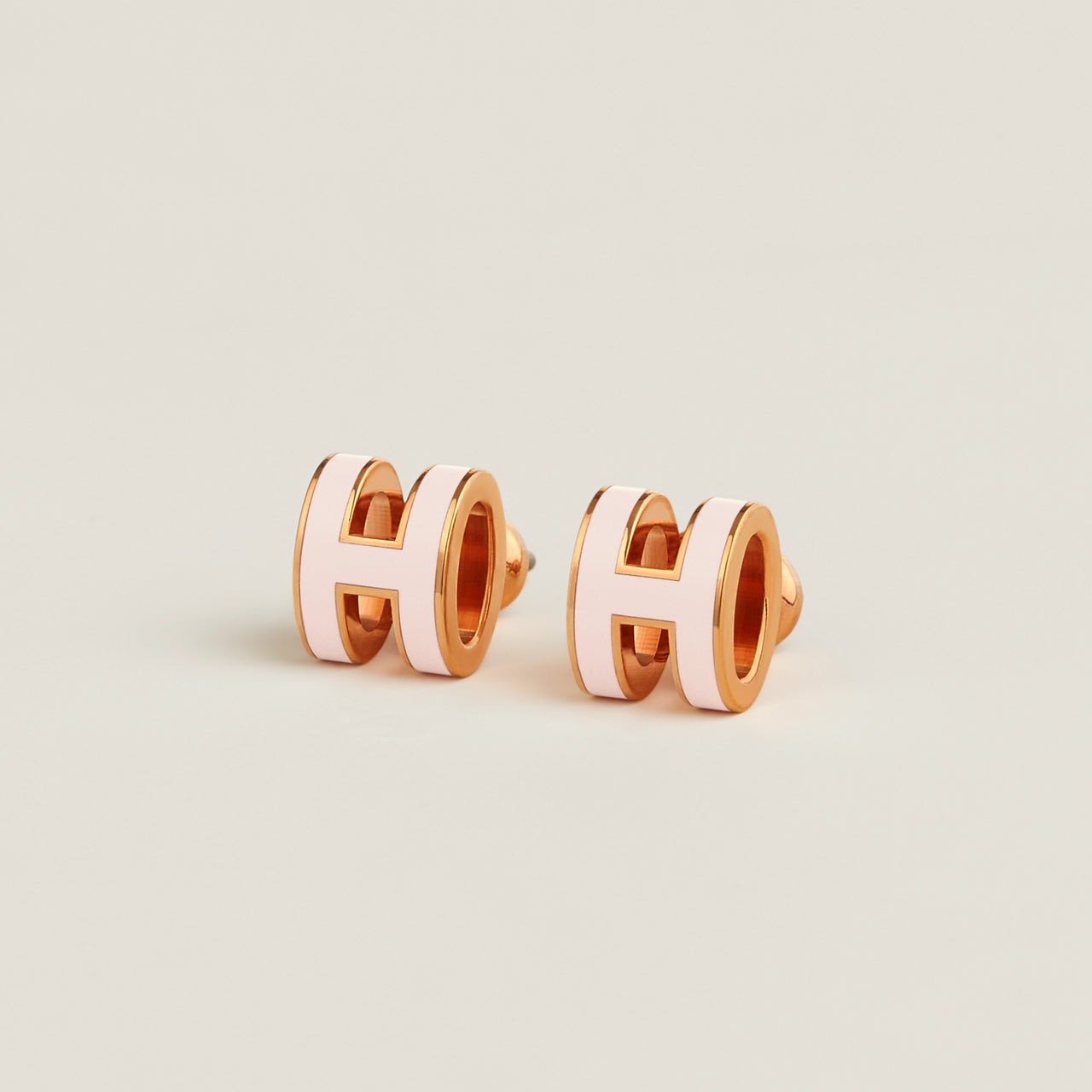 Hong Kong Stock - HERMÈS Mini Pop H Earrings (Rose Dragée/Rose Gold)