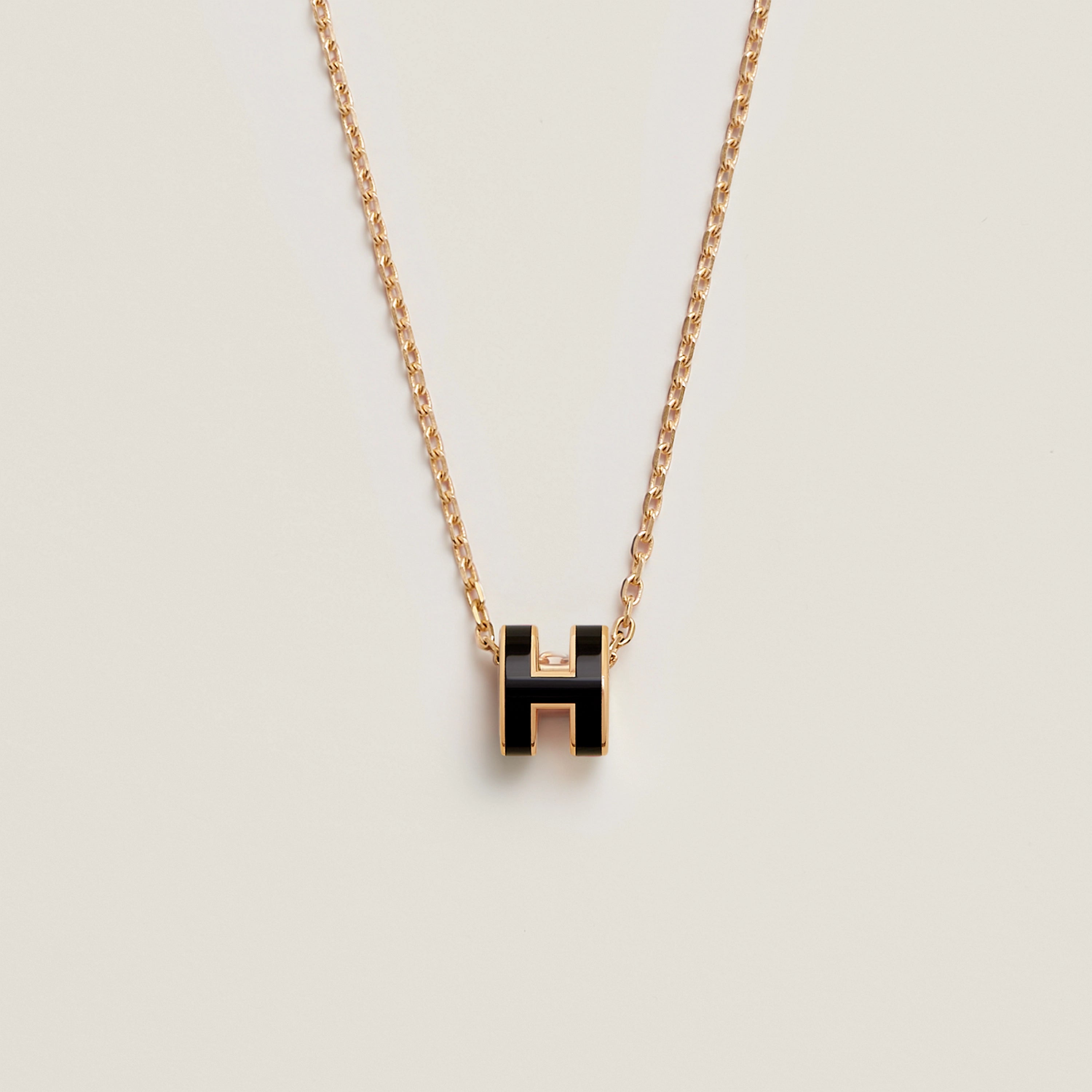 香港股票 - Hermes Mini Pop H 耳環 (黑色/玫瑰金)