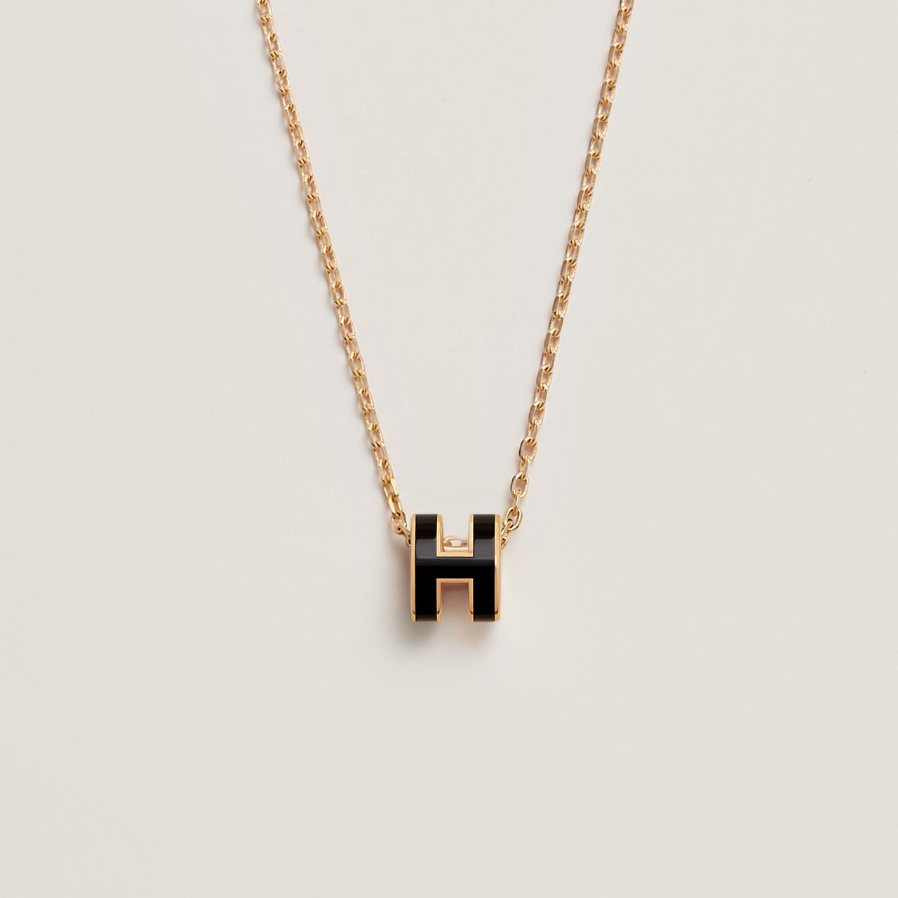 Hong Kong Stock - HERMÈS Mini Pop H Necklace (Noir/Gold)