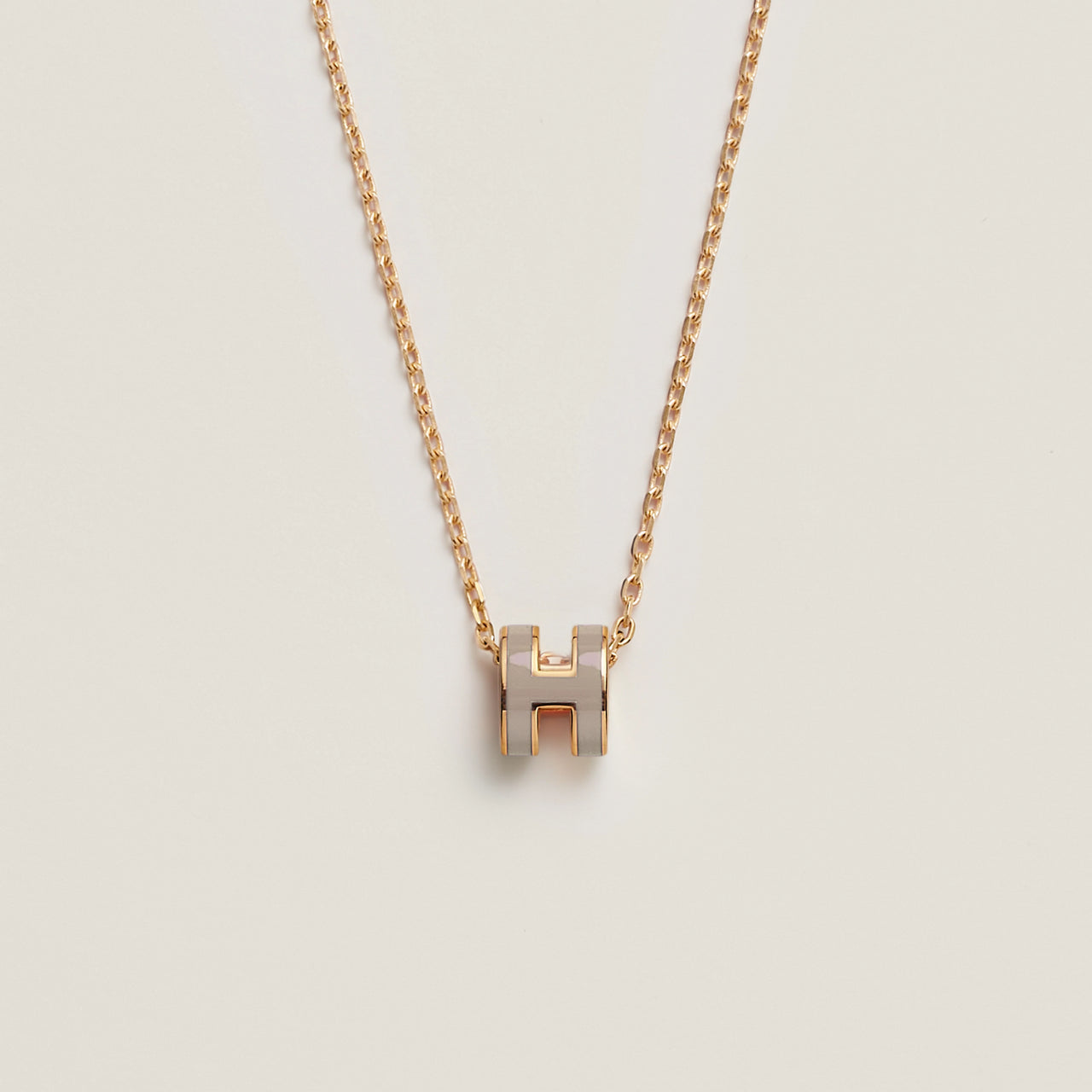 Hong Kong Stock - HERMÈS Mini Pop H Necklace (Marron Glace/Gold)