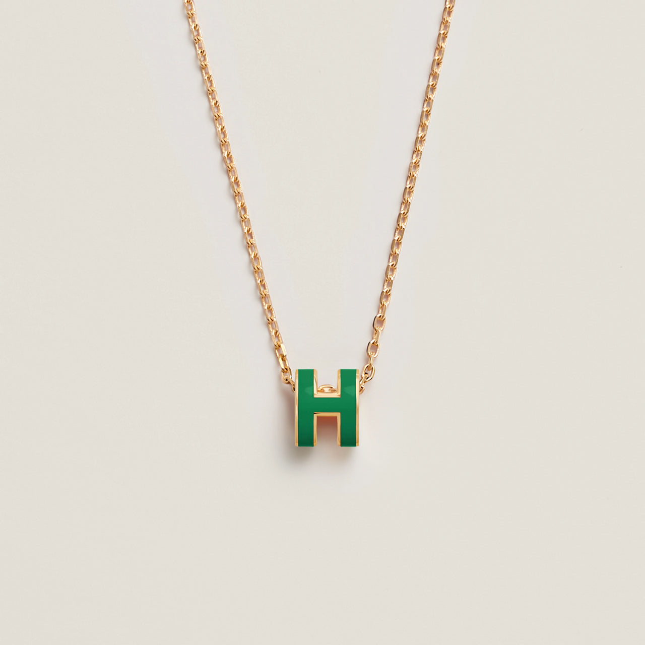 Hong Kong Stock - HERMÈS Mini Pop H Necklace (Malachite/Gold)