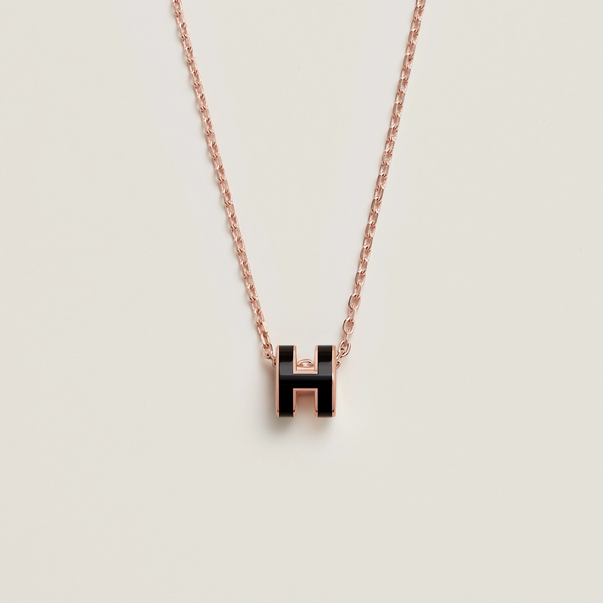Hong Kong Stock - Hermes Mini Pop H Necklace (Noir/Rose Gold)