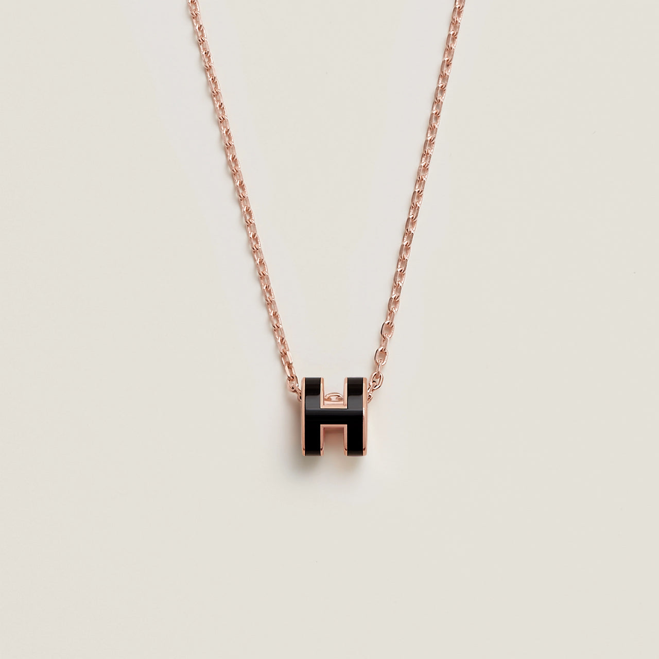 Hong Kong Stock - Hermes Mini Pop H Necklace (Noir/Rose Gold)