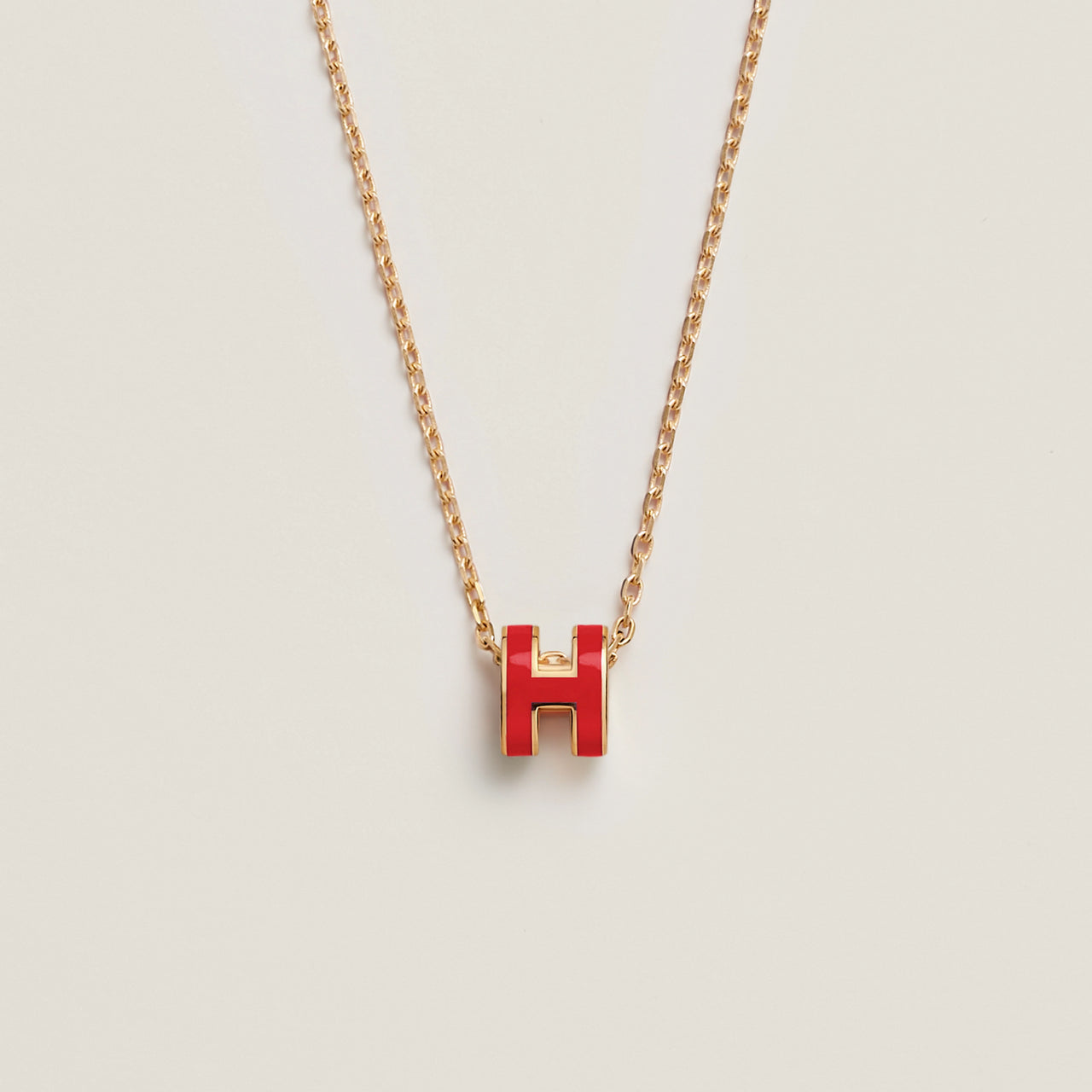 Hong Kong Stock - HERMÈS Mini Pop H Necklace (Red/Gold)