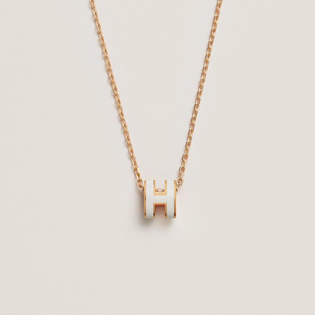 Hong Kong Stock - HERMÈS Mini Pop H Necklace (Blanc/Gold)