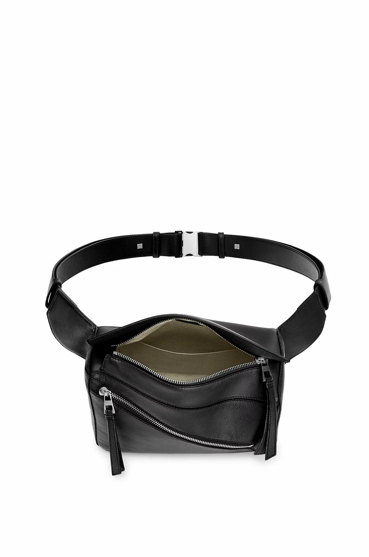 Loewe Small Puzzle Bumbag in classic calfskin (Black)