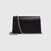 Gucci Dionysus Super Mini Leather Bag (Black).
