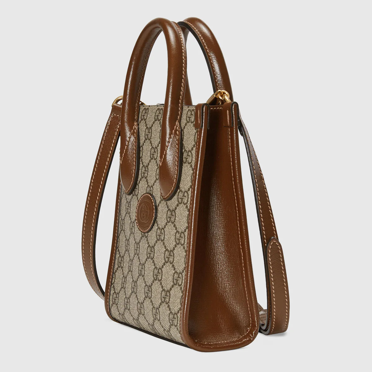 Gucci Mini Tote Bag with Interlocking G (Beige and Ebony)