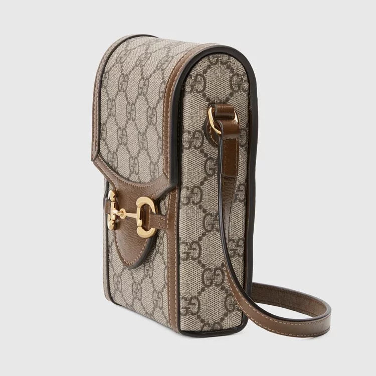 Gucci Horsebit 1955 mini bag (Beige and ebony GG Supreme)