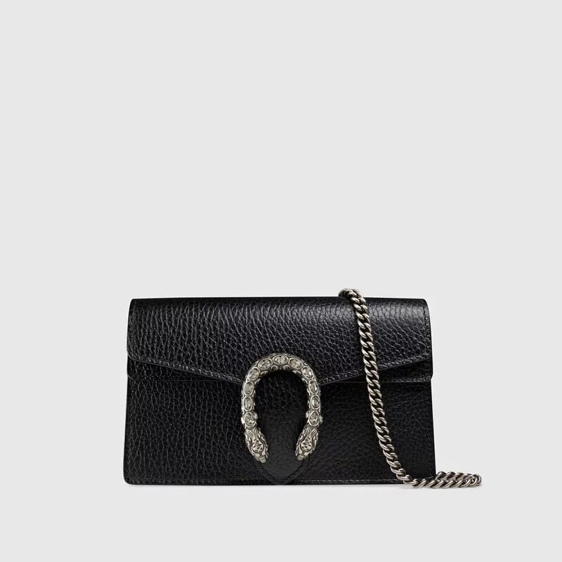 Gucci Dionysus Super Mini Leather Bag (Black)
